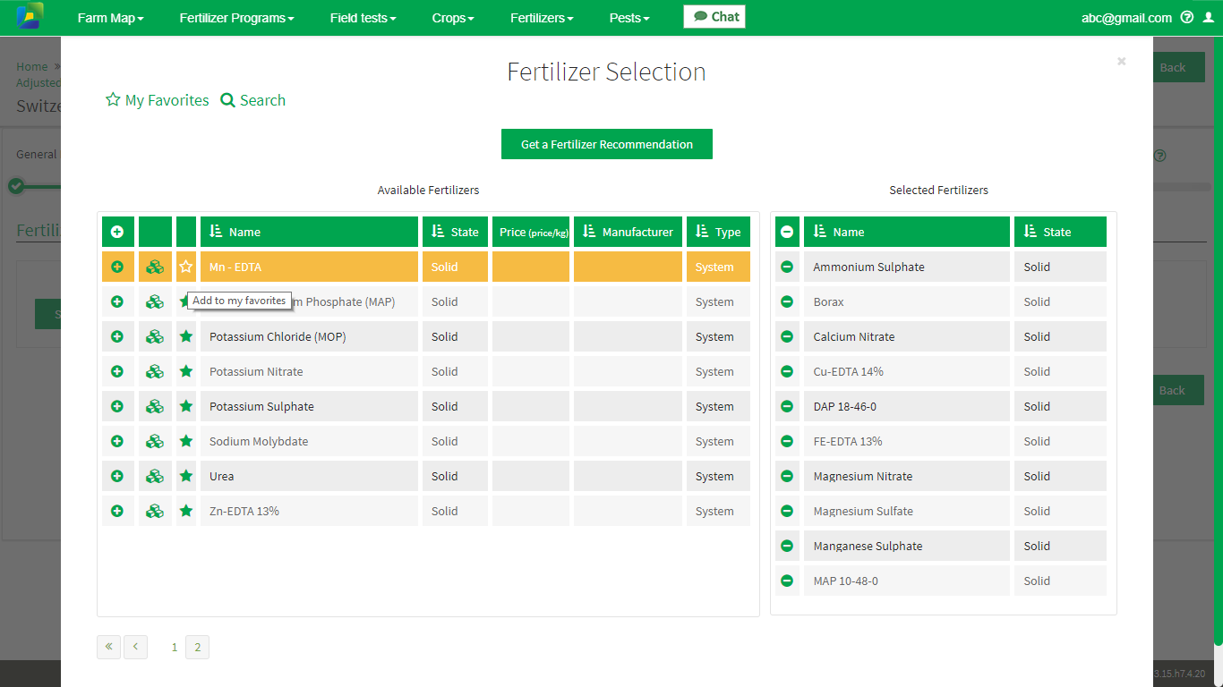 fertilizer schedule fertilizers selection