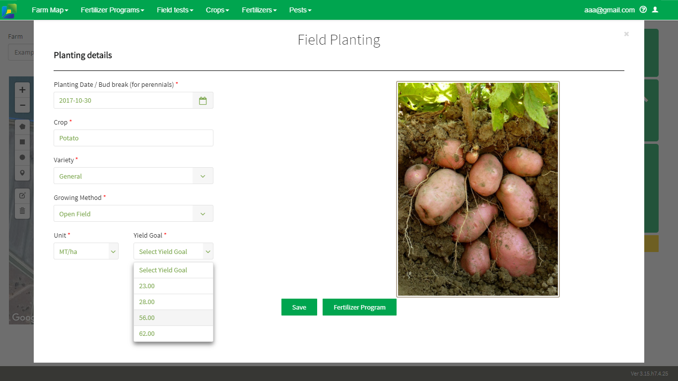 Crop and planting